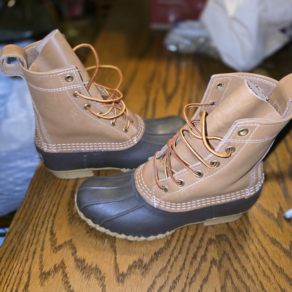 L.L. Bean Tan and Brown Bean Boots